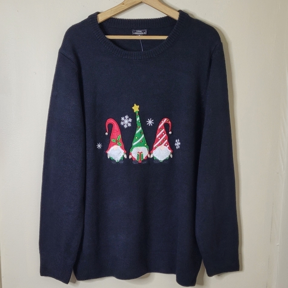 NWT Lisa International Holiday Gnome Sweater 3X - Picture 2 of 9